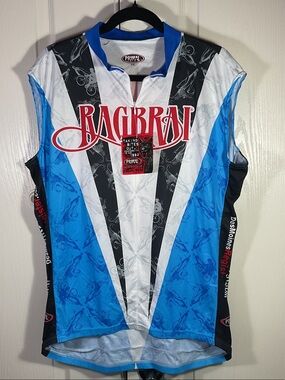 Primal Ragbrai Men's Blue & White Cycling Jersey - Size: XXL